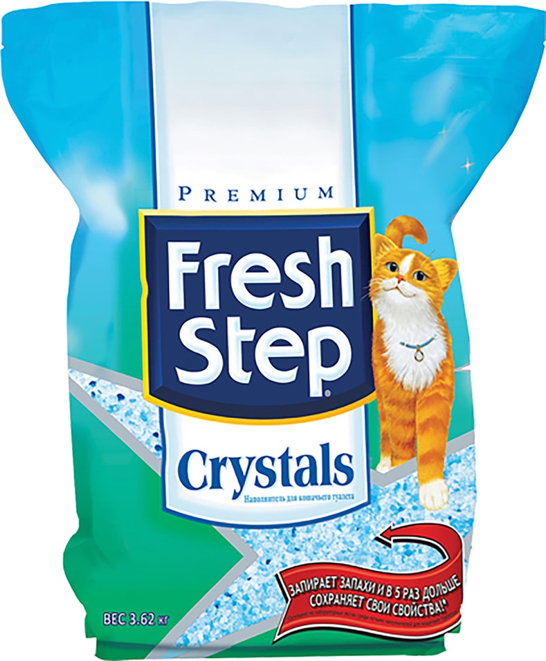 Наполнитель для кошачьего туалета Fresh Step Crystals силикагель 3.62кг