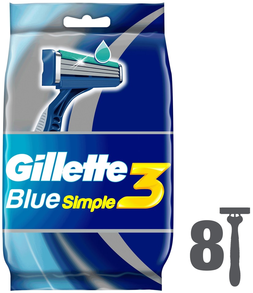 Отзывы о Бритва Gillette Blue Simple 3 одноразовые 8шт