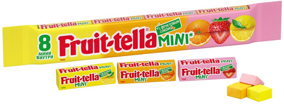 Жевательные конфеты Fruittella mini с фруктовым соком 88г