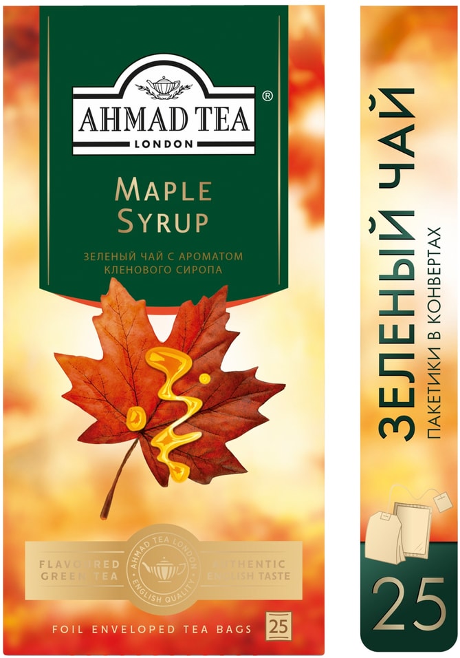 Чай зеленый Ahmad Tea Maple Syrop 2515гс доставкой 145₽