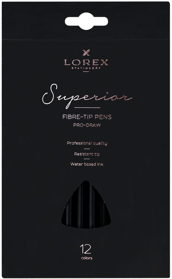 Фломастеры Lorex Pro-Draw Superior классические утолщенные 12 цветов двухсторонние