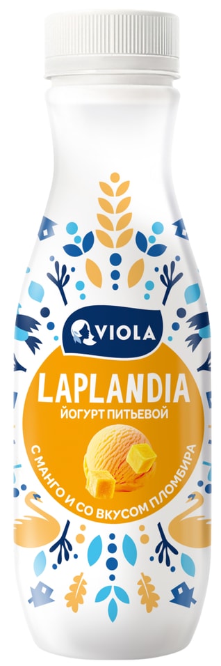 Йогурт питьевой Laplandia с манго и со вкусом пломбира 2.5% 260г