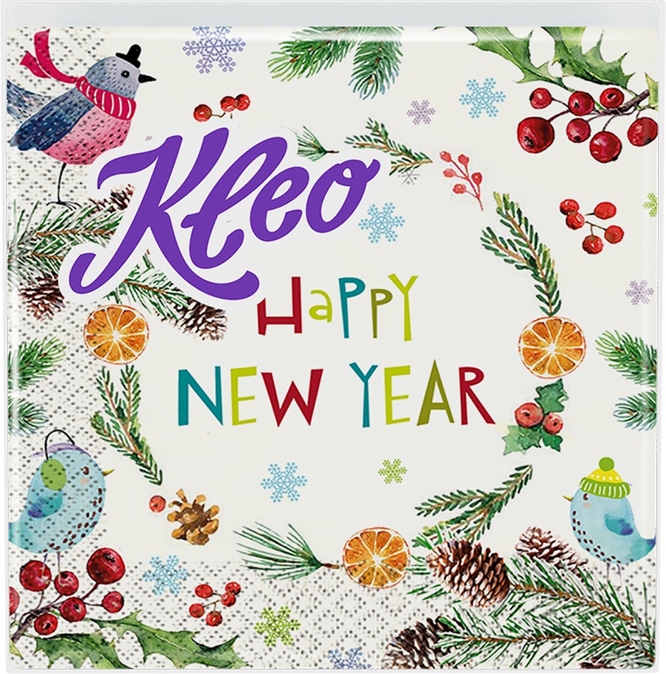 Салфетки Kleo Новый Год Птички 3 слоя 20шт