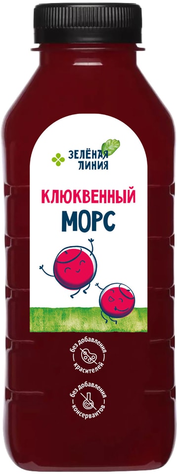 Морс Зеленая Линия клюквенный 1л - Vprok.ru Перекрёсток