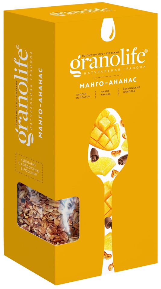 Гранола Granolife Манго-Ананас 400г. Доставим до двери!