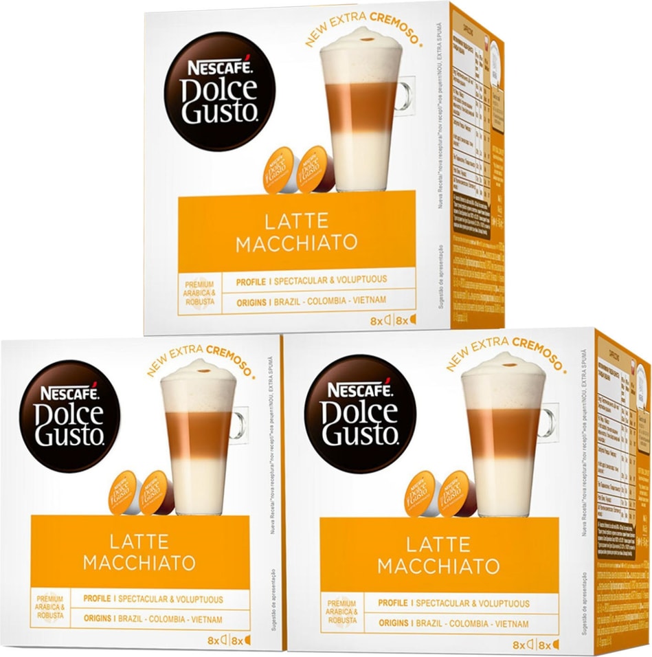 Кофе в капсулах Nescafe Dolce Gusto Latte Macchiato 16шт (упаковка 3 шт.) от Vprok.ru