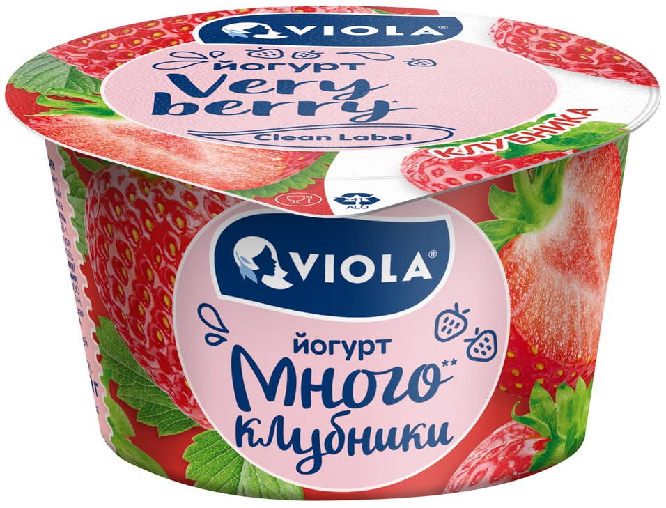 Йогурт Viola Very Berry Клубника 2.6% 180г