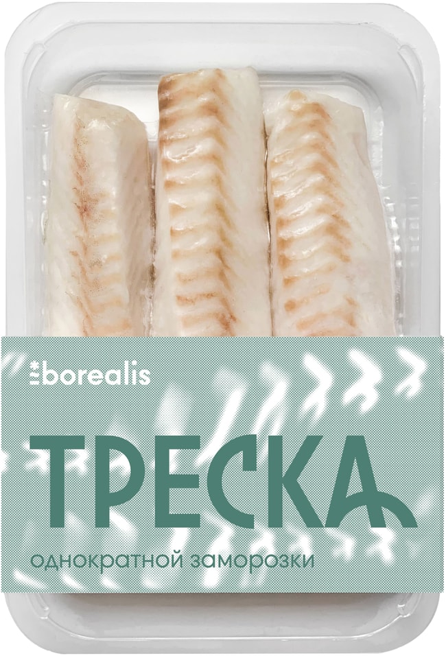 Треска Borealis Атлантическая филе без кожи спинка замороженное 400г