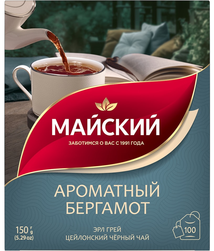 Чай черный Майский Ароматный бергамот 100*1.5г