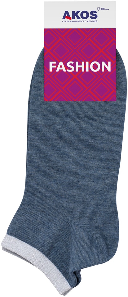 Носки женские Akos Fashion джинсовый меланж р.21-23