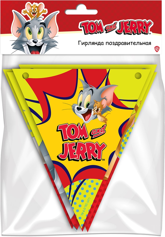 Гирлянда поздравительная ND Play Tom&Jerry флажки