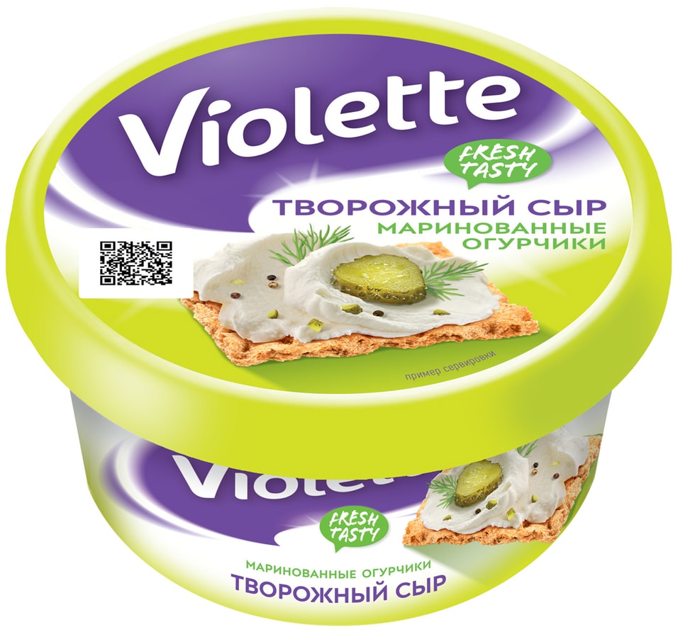 Сыр творожный Violette Маринованные огурчики 70% 140г от Vprok.ru