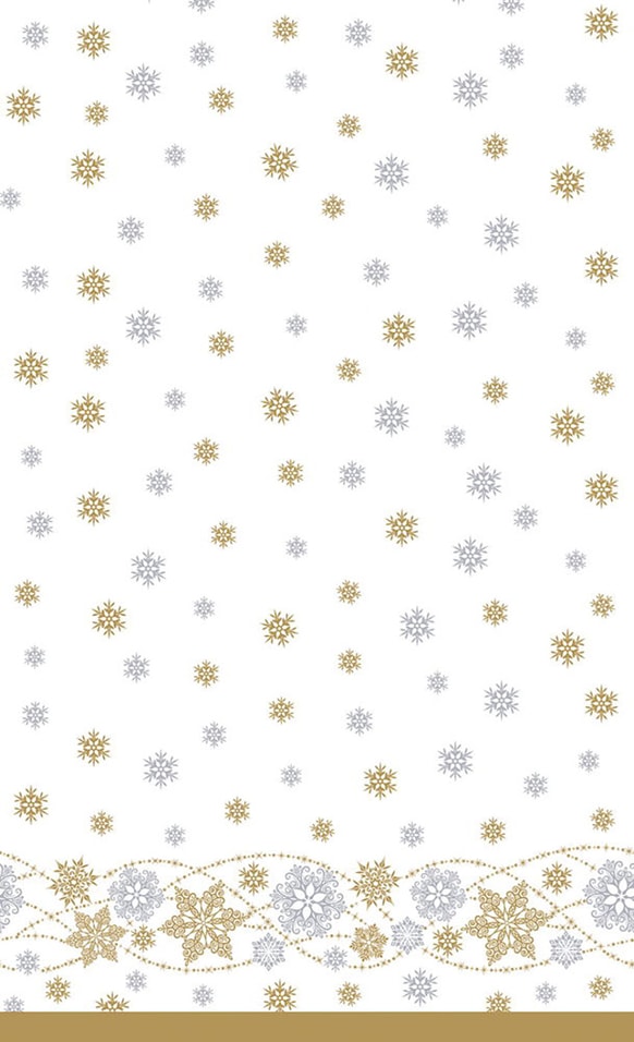 Скатерть бумажная Duni D-cel Snow Glitter White 138*220см
