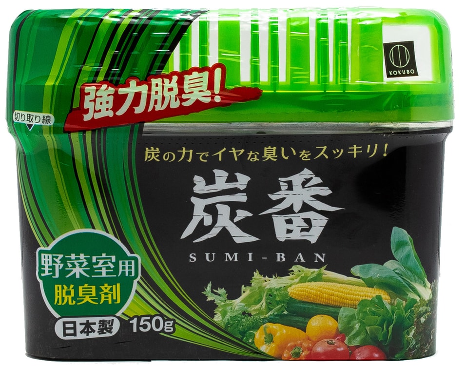 Поглотитель неприятных запахов Kokubo для овощного отделения холодильника с древесным углем 150г