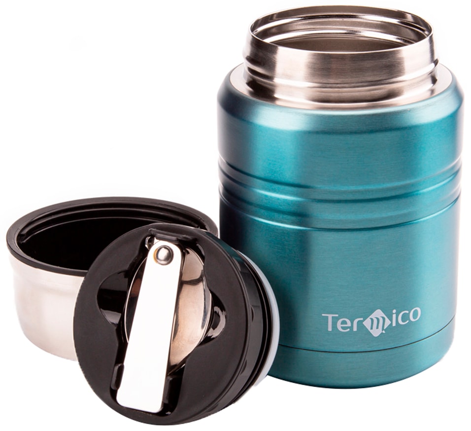 Термос Termico для еды с ложкой голубой 500мл