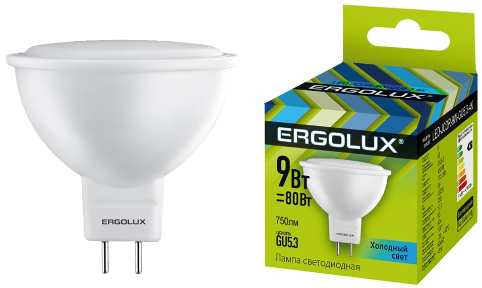 Лампа светодиодная Ergolux LED GU5.3 9Вт от Vprok.ru