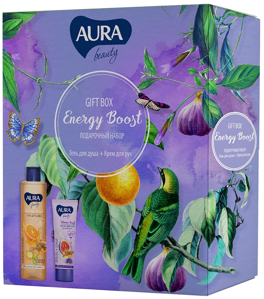 Подарочный набор Aura Beauty Energy Boost Гель для душа 250мл + Крем для рук 75мл от Vprok.ru