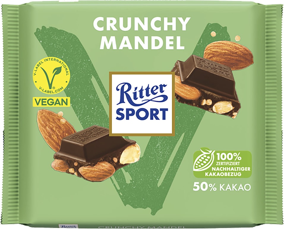 Шоколад Ritter Sport Темный Vegan Миндаль и Киноа 100г 199₽