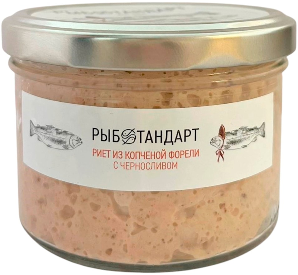 Риет из копчёной форели с черносливом Рыбстандарт 170г 450₽