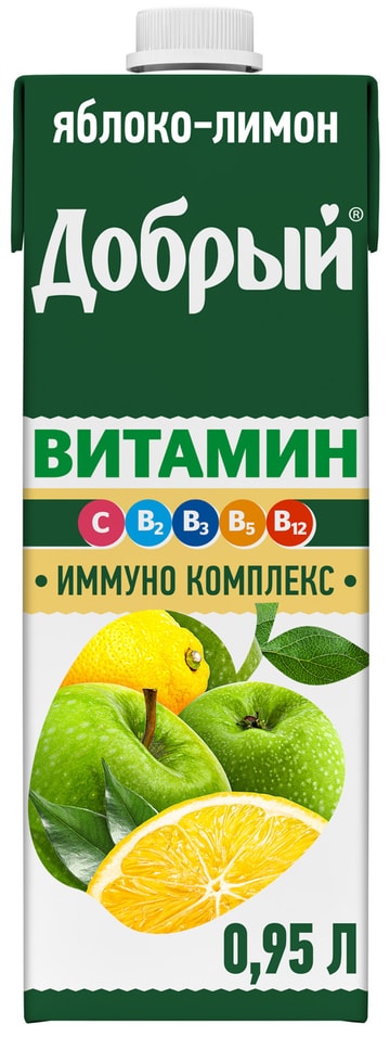 Напиток сокосодержащий Добрый Яблоко лимон обогащенный витаминами 950мл