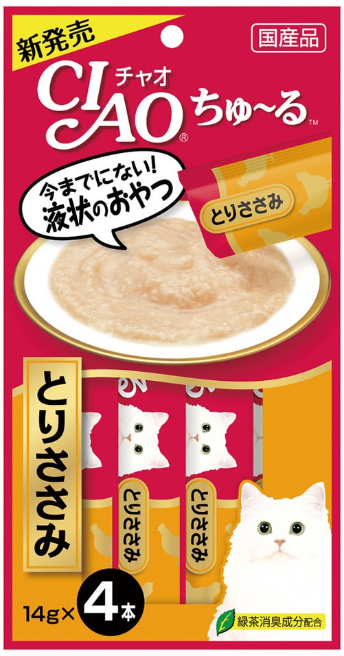 Лакомство для кошек Inaba Ciao Churu Куриное филе 14г*4шт Лакомство для кошек Inaba Ciao Churu Куриное филе 14г*4шт