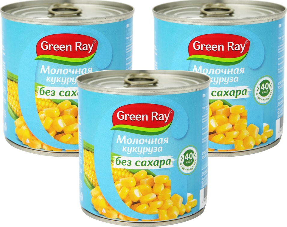 Кукуруза Green Ray Молодая без сахара 425мл (упаковка 3 шт.)