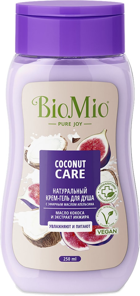 Гель для душа BioMio Coconut care с эфирным маслом апельсина 250мл 169₽