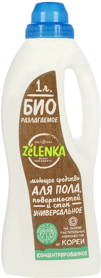 Чистящее средство Zelenka Для пола и стен 1л от Vprok.ru