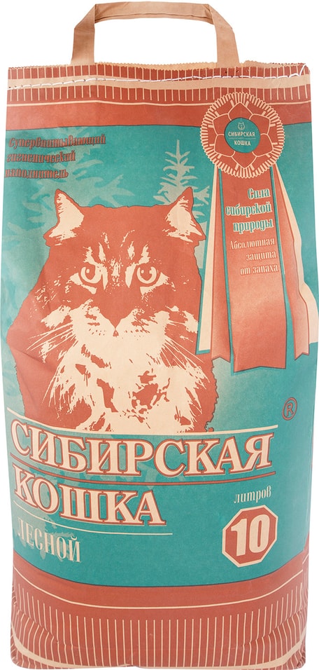 Наполнитель для кошачьего туалета Сибирская кошка Лесной древесный 10л