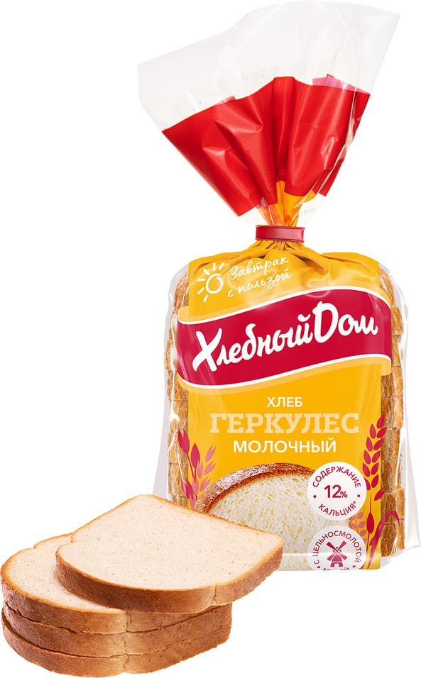 Хлеб Хлебный Дом Геркулес молочный в нарезке 250г от Vprok.ru
