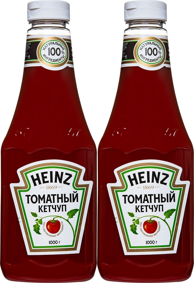 Кетчуп Heinz Томатный 1кг (упаковка 2 шт.)