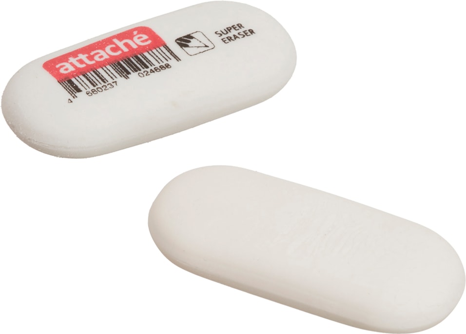 В уп. Ластик attache, овальная форма 2 шт. Резиновый ластик. Ластик koh-i-noor 300/60 каучуковый чехия. Хорошие стерки.