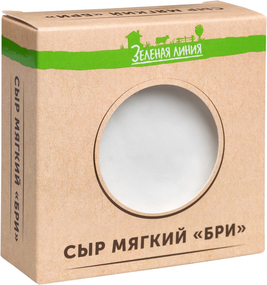 Сыр Маркет Зеленая линия Бри мягкий с белой плесенью 60% 150г от Vprok.ru