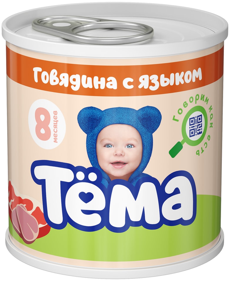 Мясное пюре Тема Говядина с языком с 8 месяцев 90г 108₽