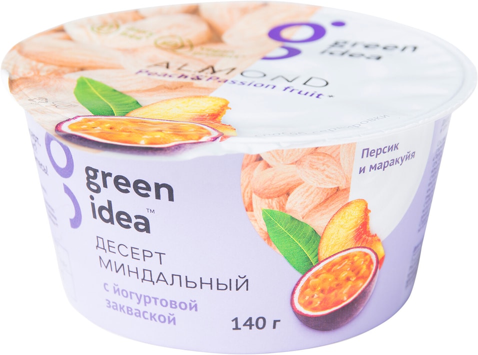 Десерт Green Idea Миндальный с соками персика и маракуйи 140г