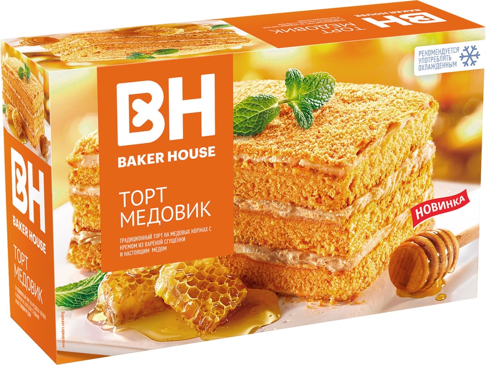 Торт Baker House Медовик бисквитный 350г от Vprok.ru