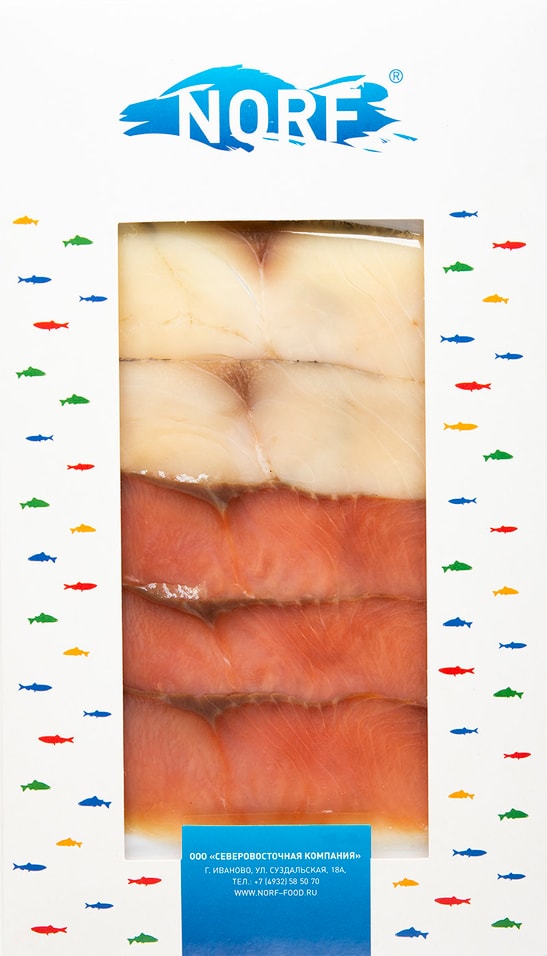 Ассорти рыбное Norf Кижуч-масляная подкопченное 100г