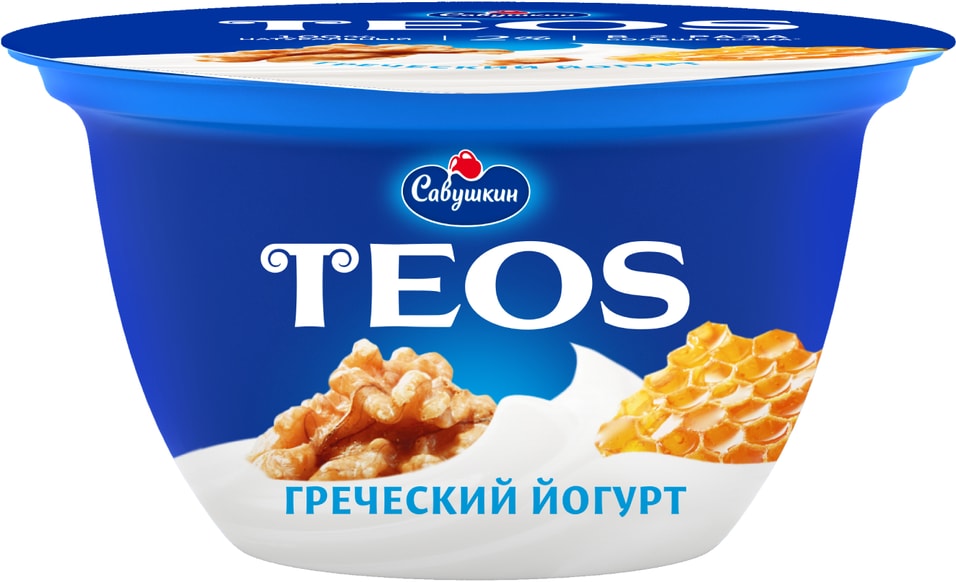 Йогурт Teos Греческий Грецкий орех-Мед 2% 140г