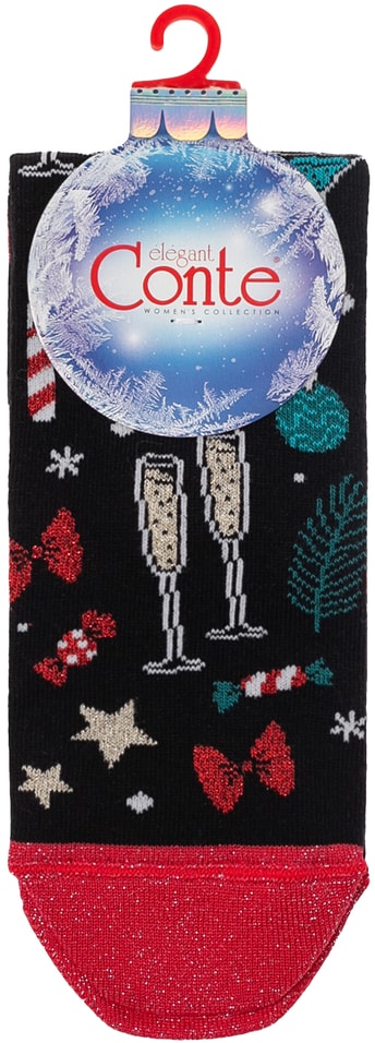 Носки женские Conte Elegant New Year люрекс хлопковые черный р23-25 219₽