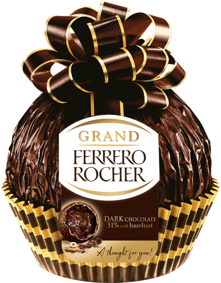 Шоколад Ferrero Rocher Темный Grand Dark с дроблеными лесными орехами 125г 549₽