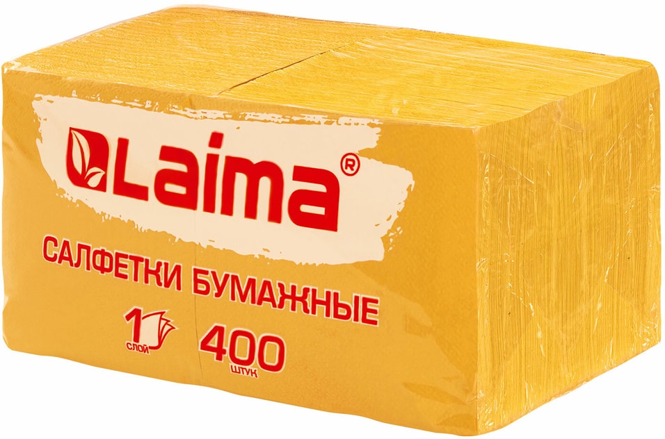 Салфетки Laima Big Pack бумажные желтые 24*24см 400шт