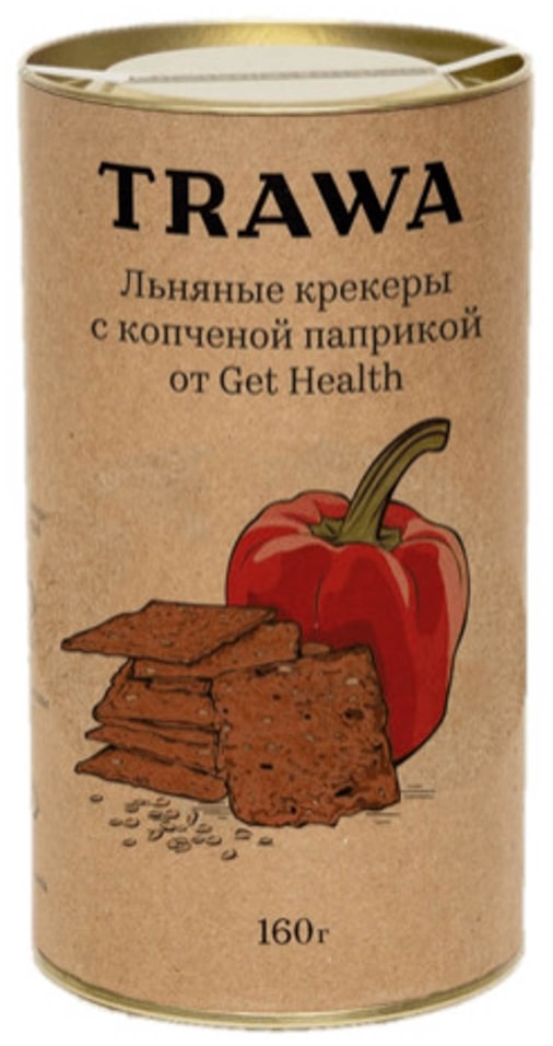 Крекеры Trawa Get Health льняные с копченой паприкой 160г