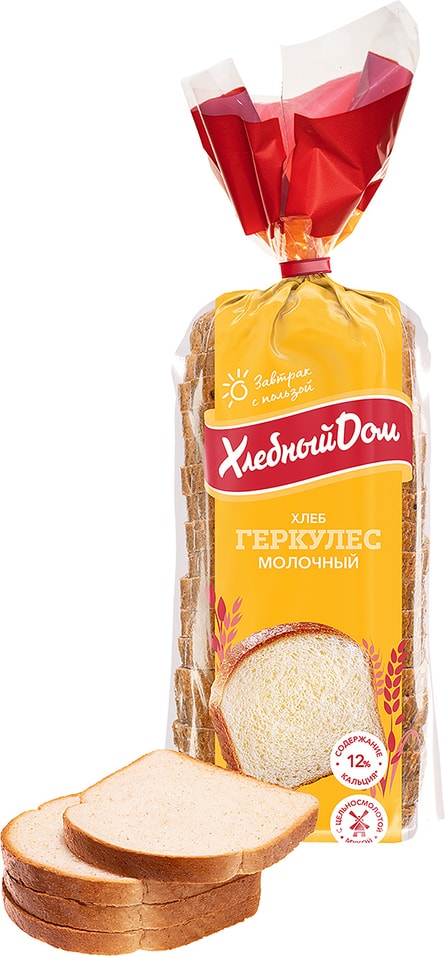 Хлеб Хлебный Дом Геркулес молочный в нарезке 500г от Vprok.ru