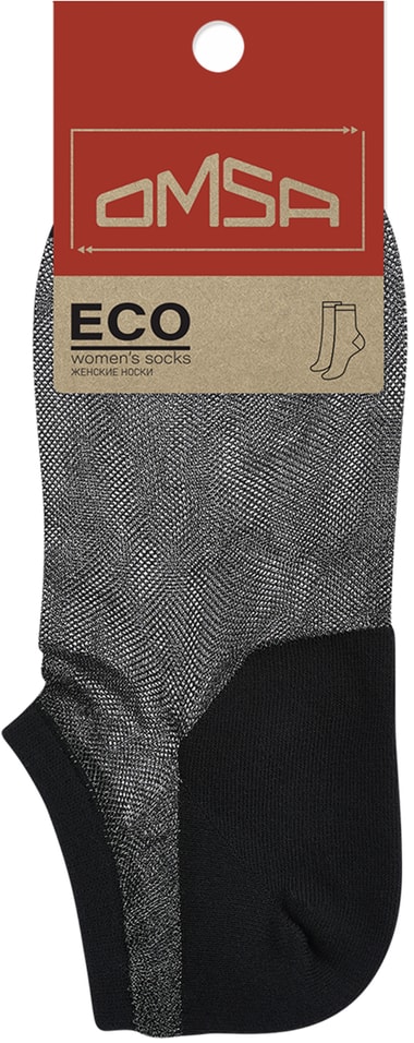 Носки женские Omsa Eco 251 суперукороченные Nero черный Размер 35-38 199₽