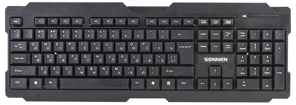 Клавиатура беспроводная Sonnen KB-5156USB 104 клавиши 24 Ghz черная