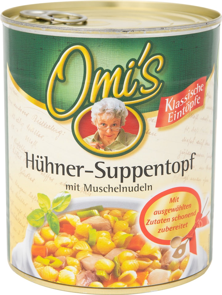 Суп Omis Густой из макарон Ракушки с курицей 800г