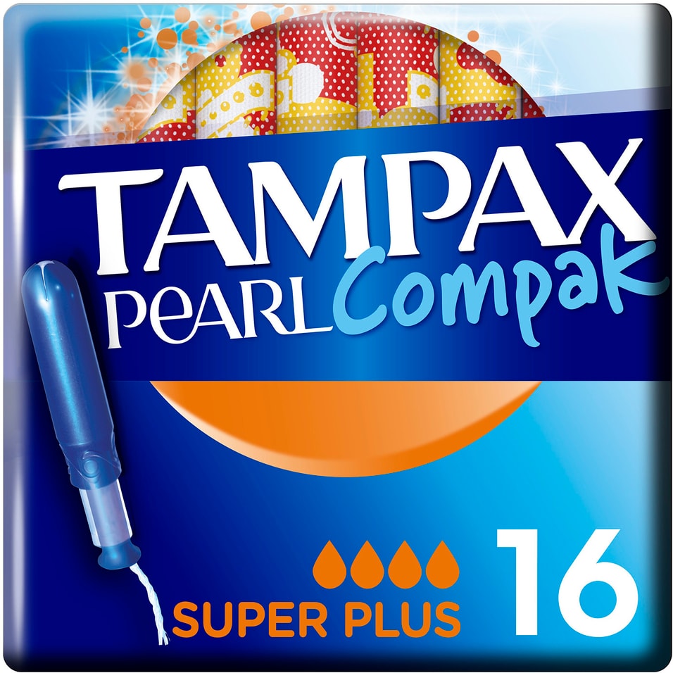 Тампоны Tampax Compak Pearl Super Plus Duo с аппликатором 16шт от Vprok.ru