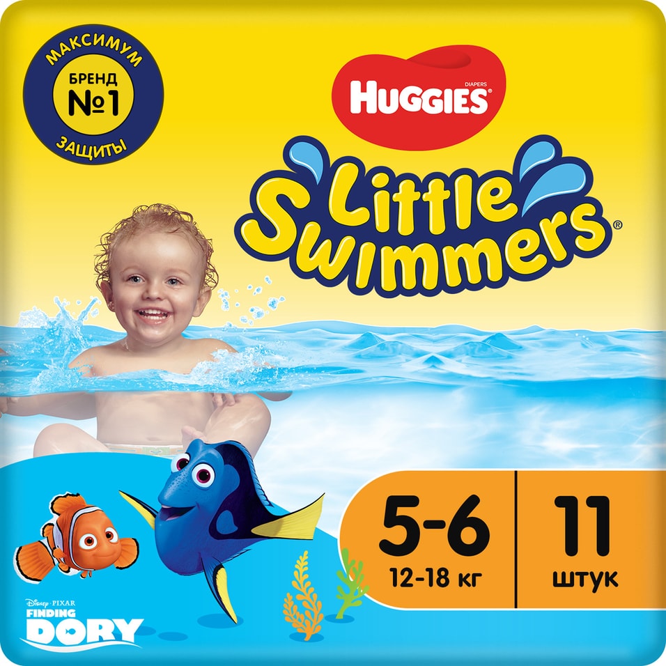 Подгузники трусики Huggies Little Swimmers для плавания 12-18кг 5-6 размер 11шт