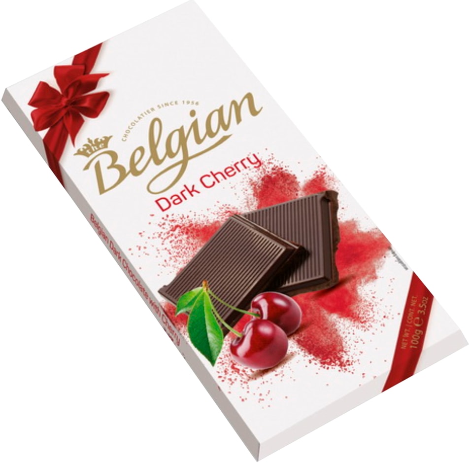 Шоколад Belgian темный со вкусом вишни 100г