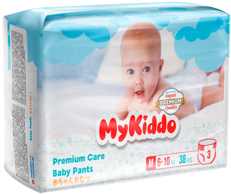 Подгузники-трусики MyKiddo Premium M 6-11кг 38шт
